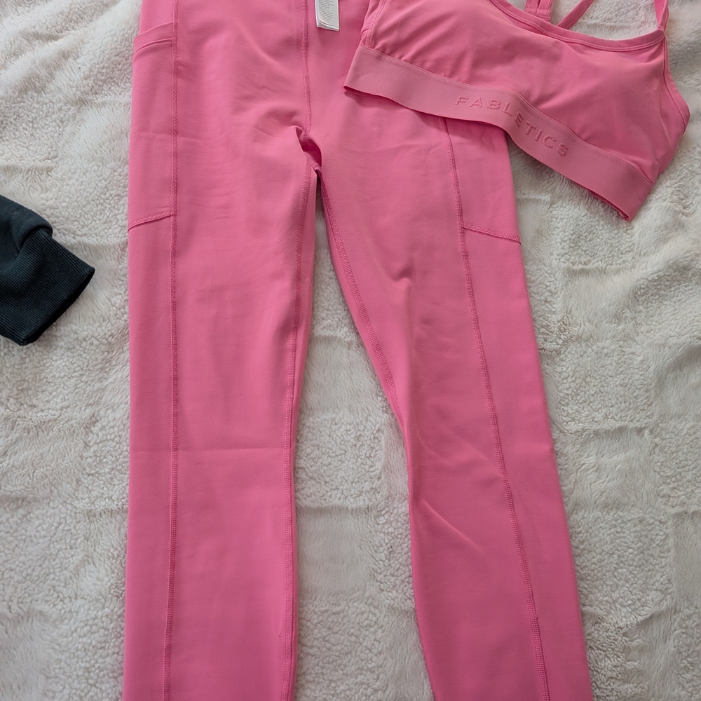 Fabletics Pink High-Rise Performance Leggings